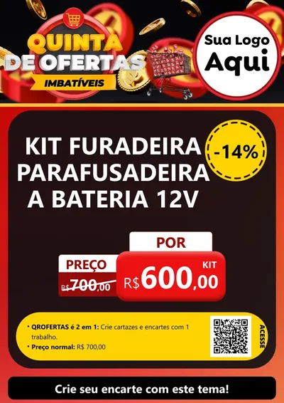 Modelo de Cartaz para Cartaz A4 Vertical com o tema Quinta de Ofertas Imbatíveis para Maquinas e Ferramentas