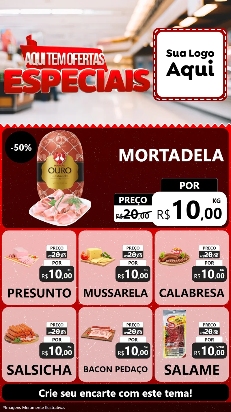 Modelo de Rede Social para Stories com o tema Aqui Tem Ofertas Especiais para Frios e Laticínios