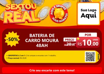 Modelo de Cartaz para Cartaz A4 Horizontal com o tema Sextou do Real para Baterias Elétricas