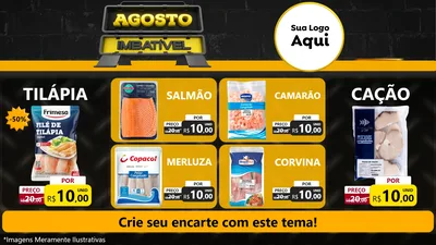 Modelo de TV para TV Horizontal com o tema Agosto Imbatível para Peixaria