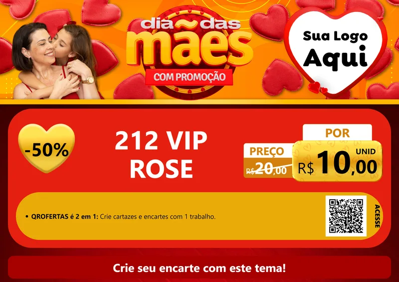 Modelo de Cartaz para Cartaz A4 Horizontal com o tema Dia das Mães com Promoção para Perfumes