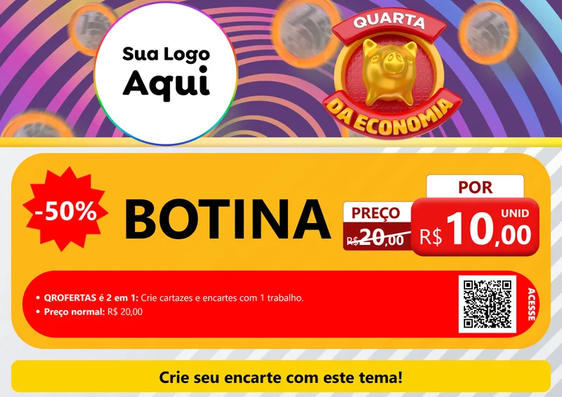 Modelo de Cartaz para Cartaz A4 Horizontal com o tema Quarta da Economia para Agropecuária
