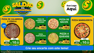 Modelo de TV para TV Horizontal com o tema Saldão da Indepêndencia para Pizzaria