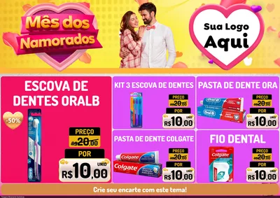 Modelo de Encarte para Encarte A4 Horizontal com o tema Mês dos Namorados para Higiene Pessoal