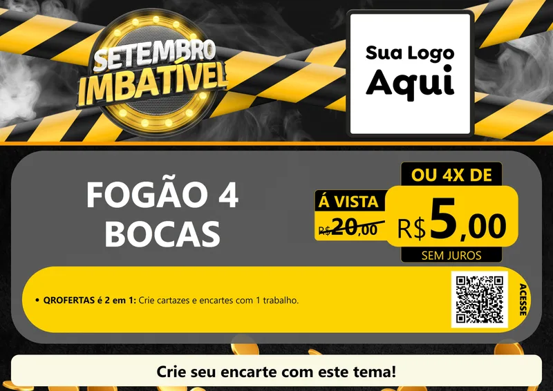 Modelo de Cartaz para Cartaz A4 Horizontal com o tema Setembro Imbatível para Móveis e Eletro