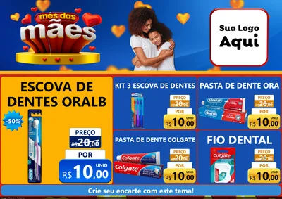 Modelo de Encarte para Encarte A4 Horizontal com o tema Mês das Mães para Higiene Pessoal