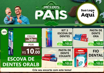 Modelo de Encarte para Encarte A4 Horizontal com o tema Mês dos Pais para Higiene Pessoal