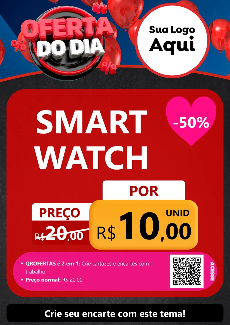 Modelo de Cartaz para Cartaz A4 Vertical com o tema Oferta do Dia para Informática