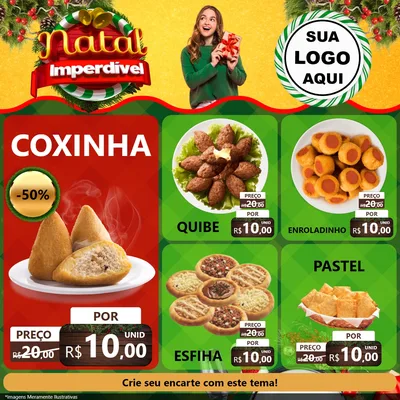 Modelo de Rede Social para Feed Facebook com o tema Natal Imperdível para Salgadaria