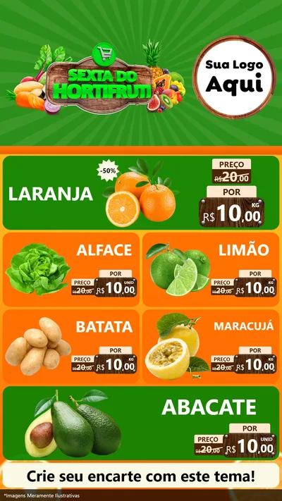 Modelo de TV para TV Vertical com o tema Sexta do Hortifrúti para Hortifrúti