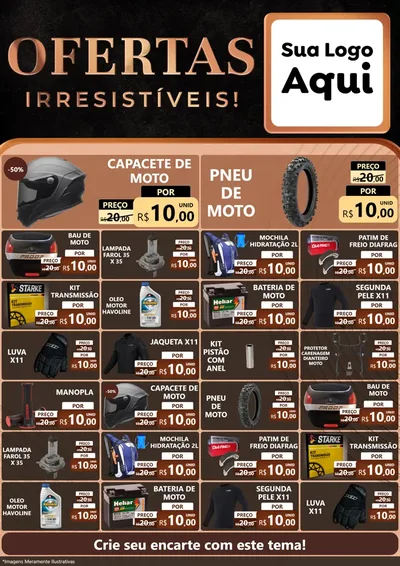 Modelo de Encarte para Encarte A4 Vertical com o tema Ofertas Irresistíveis! para Moto peças