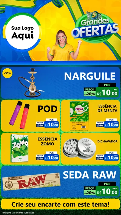 Modelo de TV para TV Vertical com o tema Grandes Ofertas para Tabacaria
