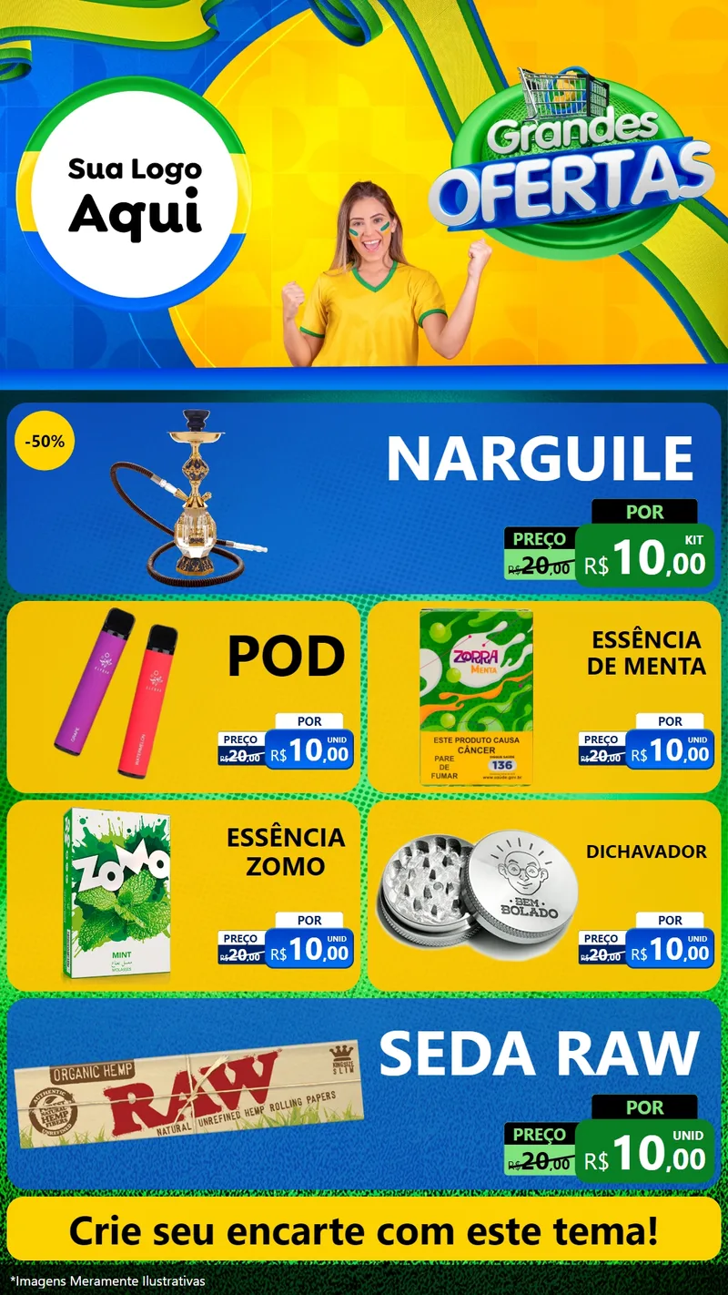 Modelo de TV para TV Vertical com o tema Grandes Ofertas para Tabacaria