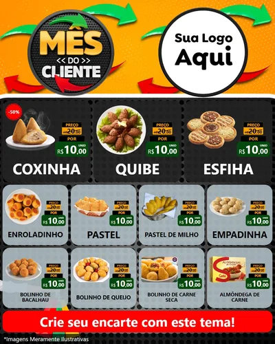 Modelo de Rede Social para Feed Instagram com o tema Mês do Cliente para Salgadaria