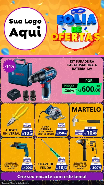 Modelo de Rede Social para Stories com o tema Folia de Ofertas para Maquinas e Ferramentas