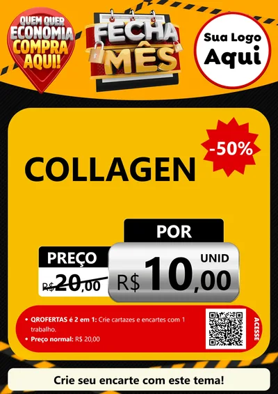 Modelo de Cartaz para Cartaz A4 Vertical com o tema Fecha Mês para Suplementos alimentares