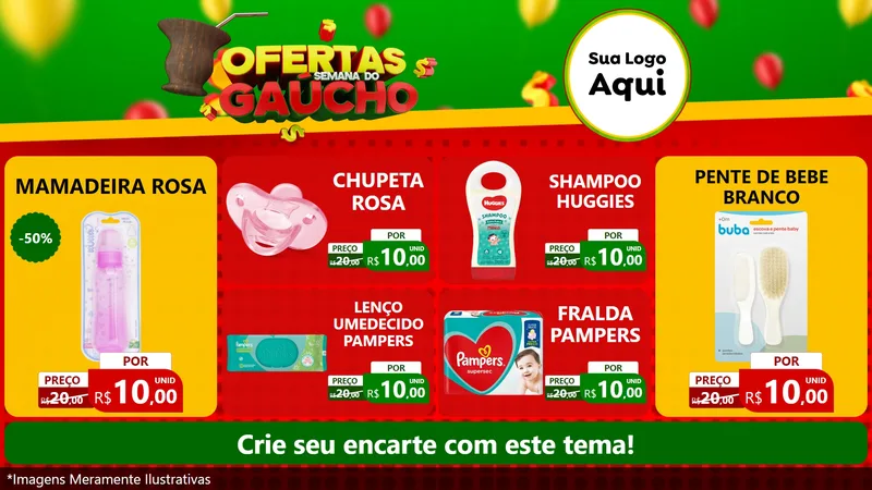 Modelo de TV para TV Horizontal com o tema Ofertas Semana Do Gaúcho para Bebês
