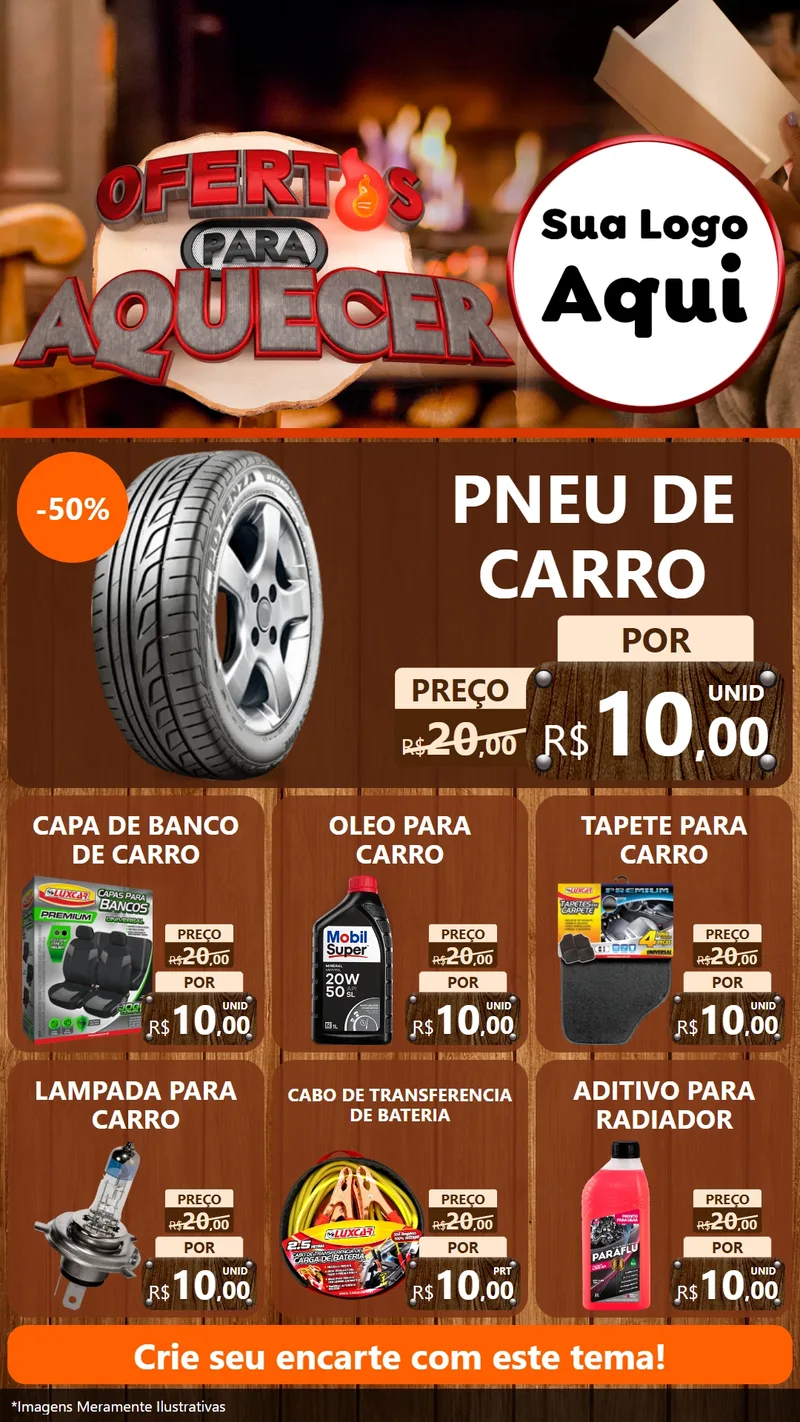 Modelo de Rede Social para Stories com o tema Ofertas Para Aquecer para Auto peças