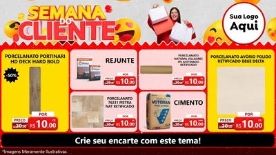 Modelo de TV para TV Horizontal com o tema Semana do Cliente para Pisos e revestimentos