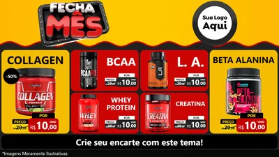 Modelo de TV para TV Horizontal com o tema Fecha Mês para Suplementos alimentares