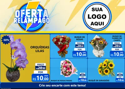 Modelo de Encarte para Encarte A4 Horizontal com o tema Oferta Relâmpago para Floricultura e jardim