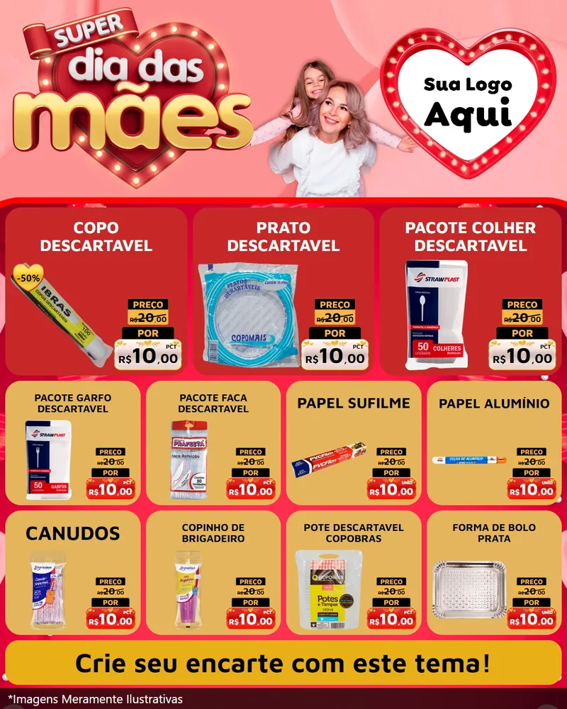 Modelo de Rede Social para Feed Instagram com o tema Super Dia Das Mães para Embalagens