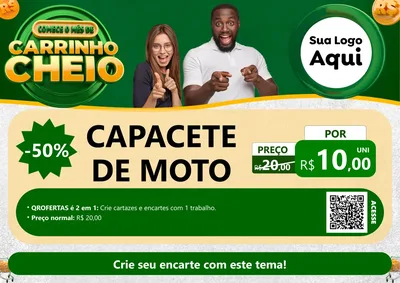 Modelo de Cartaz para Cartaz A4 Horizontal com o tema Carrinho Cheio para Moto peças