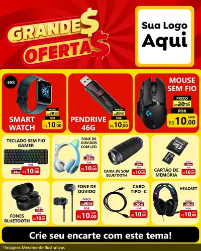 Modelo de Rede Social para Feed Instagram com o tema Grandes Ofertas para Informática