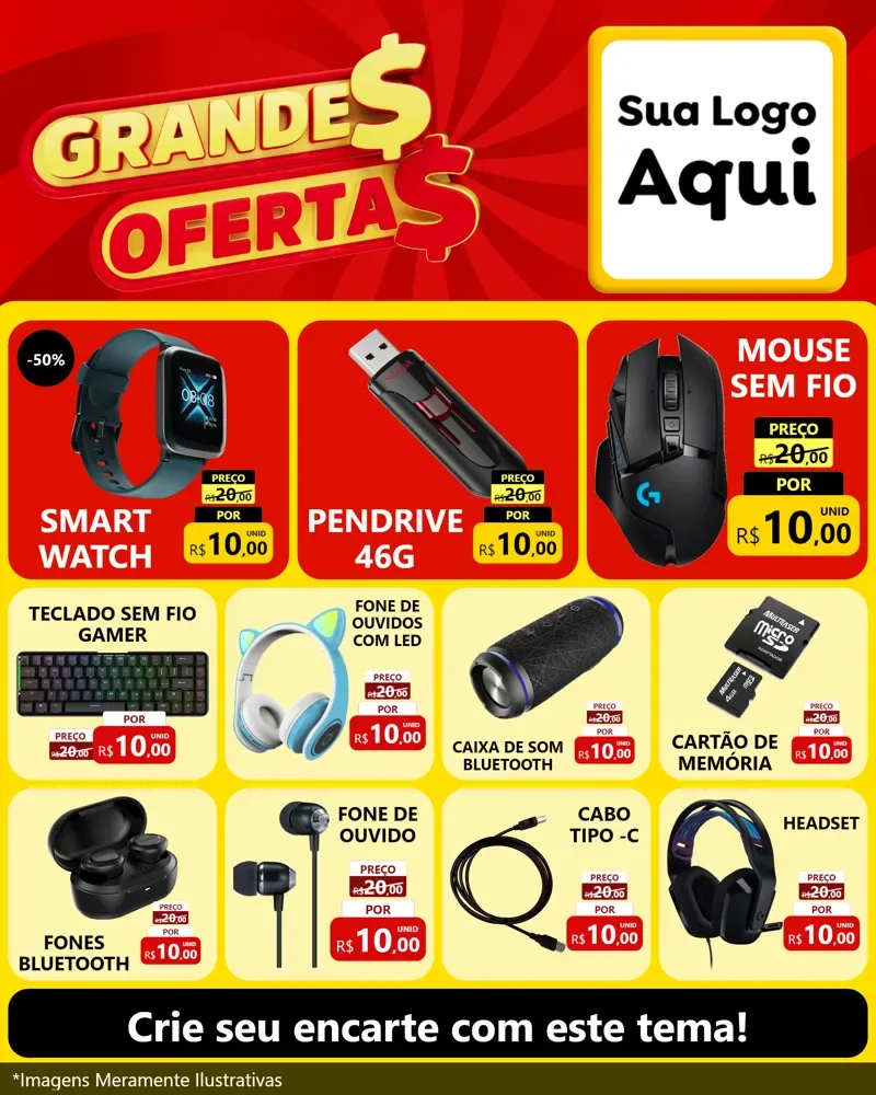 Modelo de Rede Social para Feed Instagram com o tema Grandes Ofertas para Informática