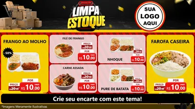 Modelo de TV para TV Horizontal com o tema Operação Limpa Estoque para Restaurante