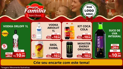 Modelo de TV para TV Horizontal com o tema Alegria Em Família - Super Ofertas para Distribuidora de bebidas
