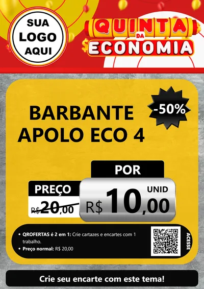 Modelo de Cartaz para Cartaz A4 Vertical com o tema Quinta da Economia para Armarinho e Aviamentos