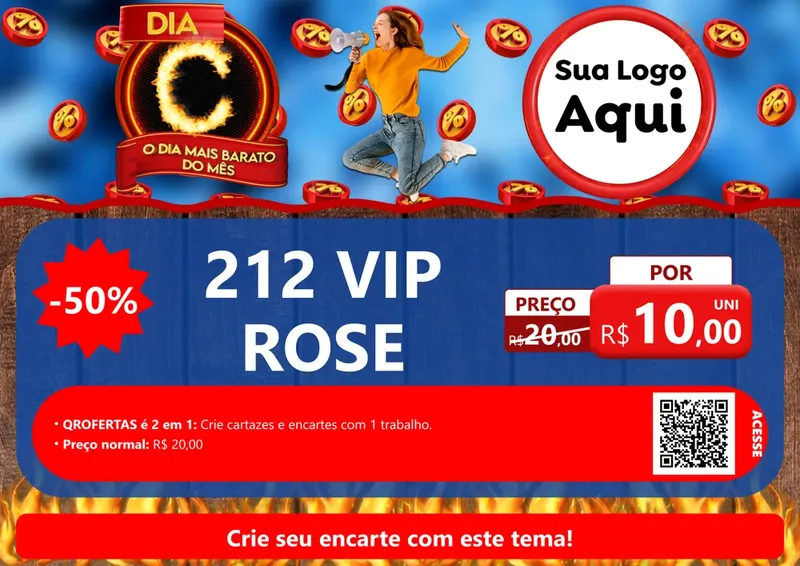 Modelo de Cartaz para Cartaz A4 Horizontal com o tema Dia C - O Dia Mais Barato Do Mês para Perfumes