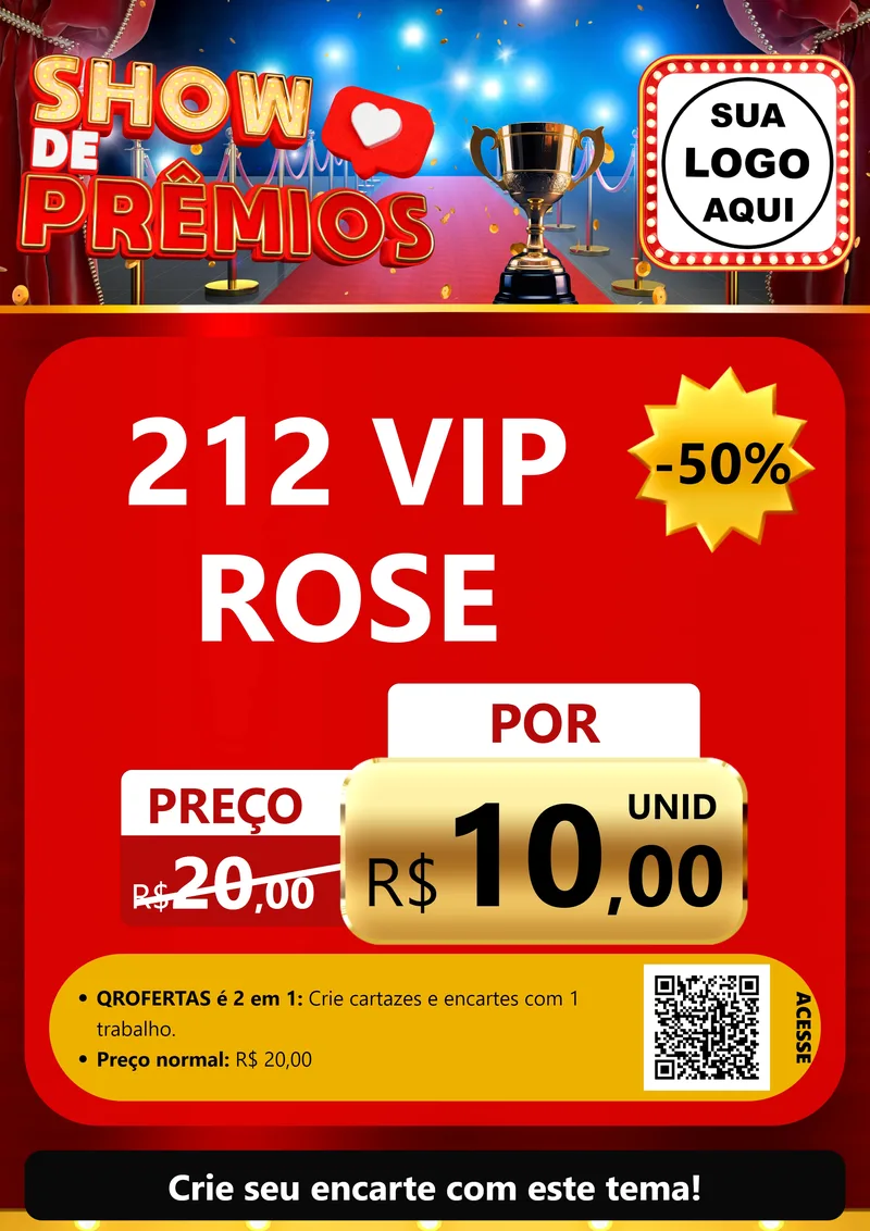 Modelo de Cartaz para Cartaz A4 Vertical com o tema Show de Prêmios para Perfumes