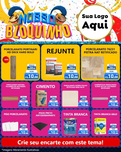Modelo de Rede Social para Feed Instagram com o tema Nosso Bloquinho para Pisos e revestimentos