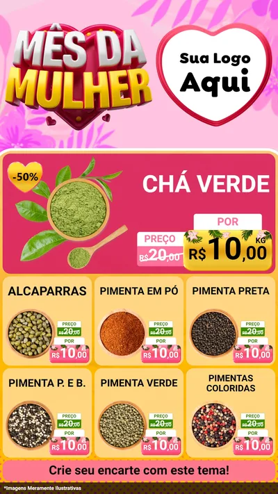 Modelo de Rede Social para Stories com o tema Mês da Mulher para Produtos Naturais