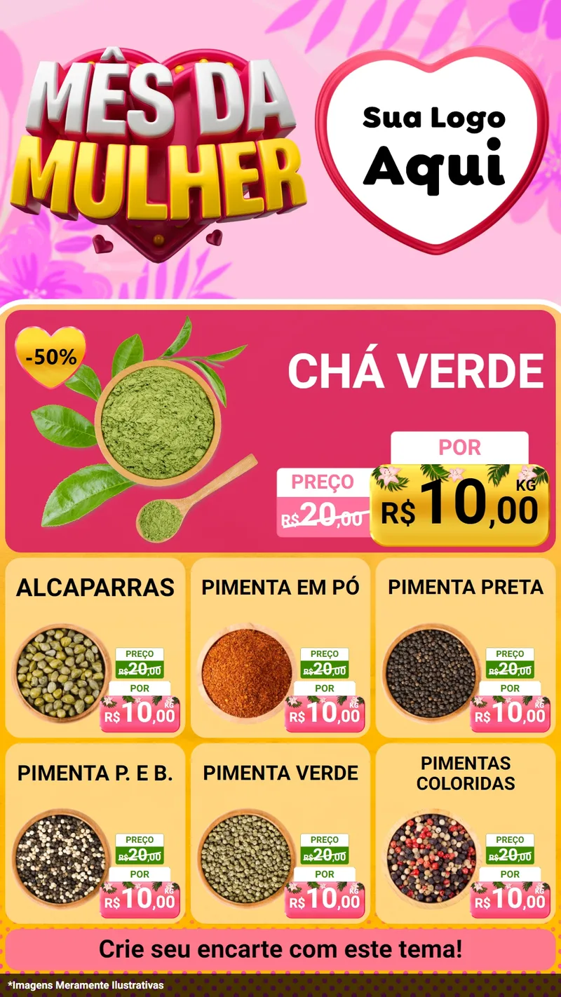 Modelo de Rede Social para Stories com o tema Mês da Mulher para Produtos Naturais