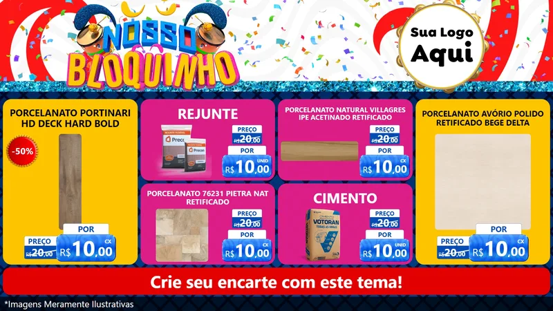 Modelo de TV para TV Horizontal com o tema Nosso Bloquinho para Pisos e revestimentos