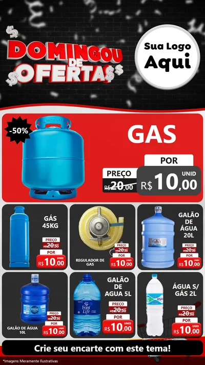Modelo de Rede Social para Stories com o tema Domingou de Ofertas para Água e gás