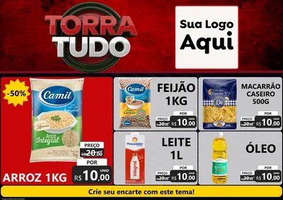 Modelo de Encarte para Encarte A4 Horizontal com o tema Torra Tudo para Supermercado