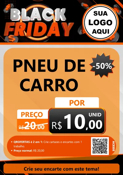 Modelo de Cartaz para Cartaz A4 Vertical com o tema Black Friday para Auto peças