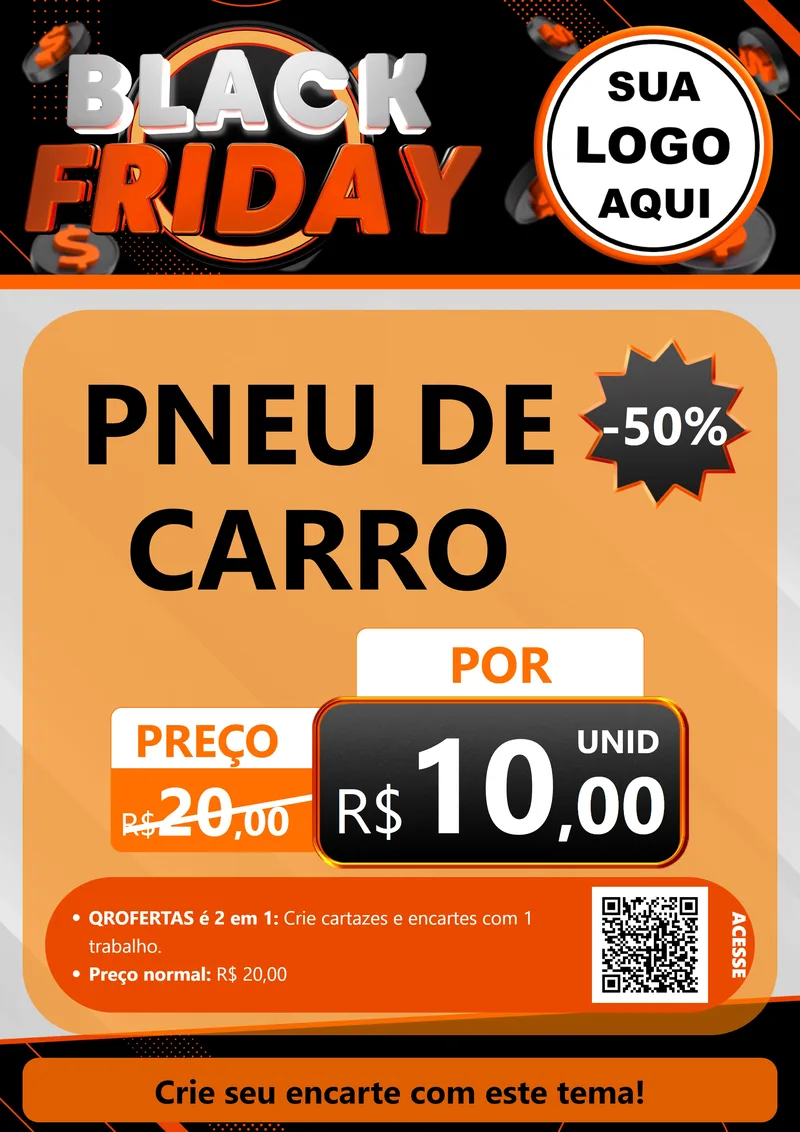 Modelo de Cartaz para Cartaz A4 Vertical com o tema Black Friday para Auto peças