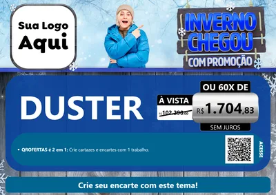 Modelo de Cartaz para Cartaz A4 Horizontal com o tema Inverno Chegou Com Promoção para Concessionaria de Carros