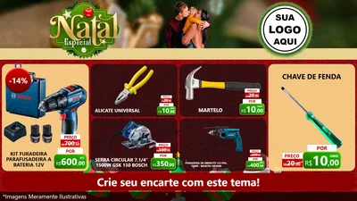 Modelo de TV para TV Horizontal com o tema Natal Especial para Maquinas e Ferramentas
