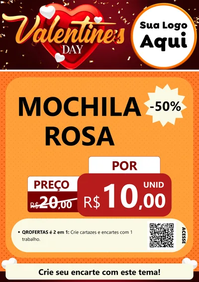 Modelo de Cartaz para Cartaz A4 Vertical com o tema Valentine's Day para Papelaria