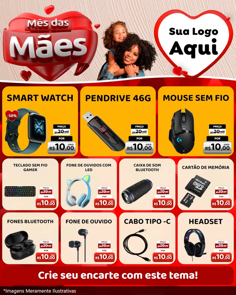 Modelo de Rede Social para Feed Instagram com o tema Mês das Mães para Informática