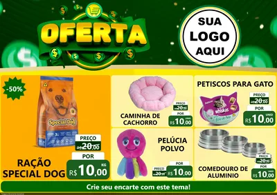 Modelo de Encarte para Encarte A4 Horizontal com o tema Oferta para Pet Shop