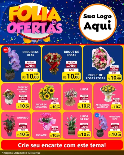 Modelo de Rede Social para Feed Instagram com o tema Folia de Ofertas para Floricultura e jardim