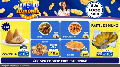 Modelo de TV para TV Horizontal com o tema Janeiro da Economia para Salgadaria