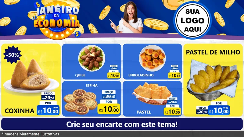Modelo de TV para TV Horizontal com o tema Janeiro da Economia para Salgadaria